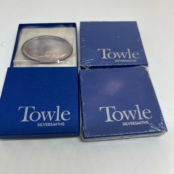 Vintage Towle Silversmiths 3196 nameplates qty 4 - Picture 1 of 10